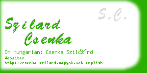 szilard csenka business card